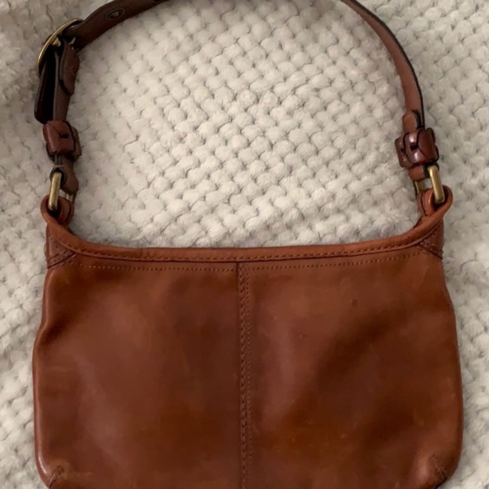 Vintage Coach Brown Leather Shoulder Bag